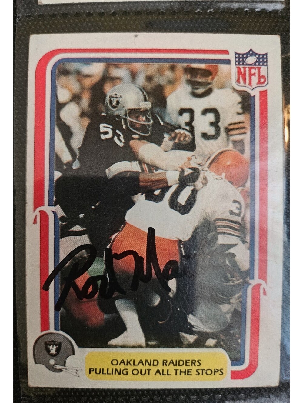 Rod Martin HAND SIGNED AUTO on a 1980 Fleer Card - Raiders  NFL [COPY]